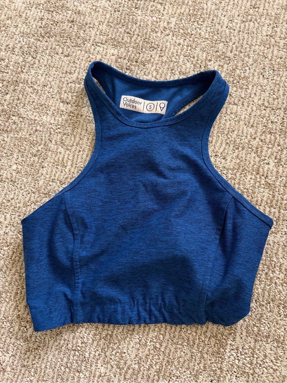 Outdoor Voices High Neck Sports Bra - Navy Blue